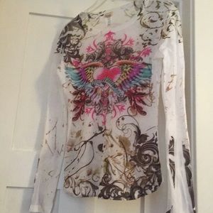 Sheer long sleeve top